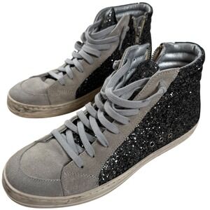 P448 Skate Black Glitter High Top Gray
Suede Sneaker Size US 8.5, EU 39